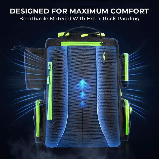 Alt view image 5 of 7 - Bait Boss Fishing Tackle Backpack with Rod Holders-4 Tackle Boxes-Rain Cover,Storage for Fishing Gear