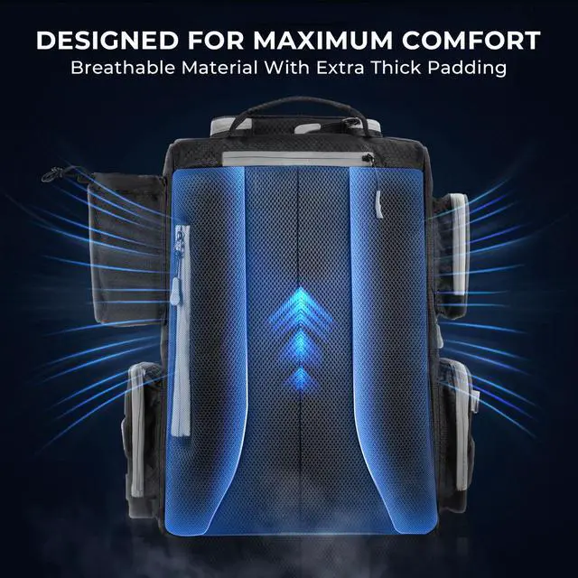 Alt view image 5 of 6 - Bait Boss Fishing Tackle Backpack with Rod Holders-4 Tackle Boxes-Rain Cover,Storage for Fishing Gear
