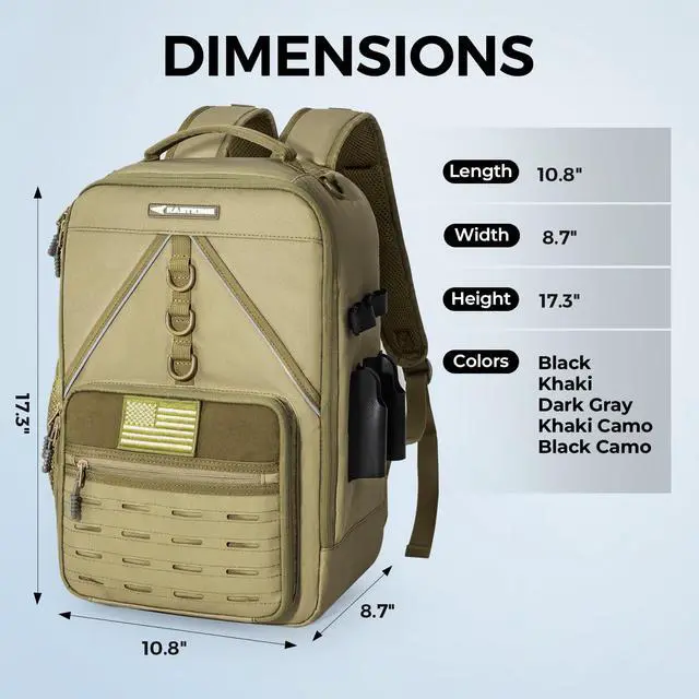 Alt view image 6 of 7 - KarryAll KastMate Fishing Tackle Backpack,Water-Resistant Tackle Bag With 2 Rod Holders,Fishing Gear and Equipment With Large Gear Storage,Khaki