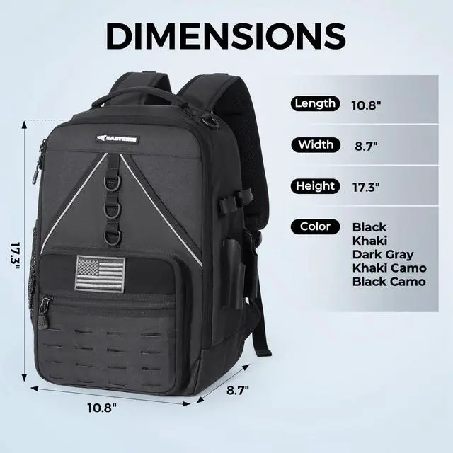 Alt view image 6 of 7 - KarryAll KastMate Fishing Tackle Backpack,Water-Resistant Tackle Bag With 2 Rod Holders,Fishing Gear and Equipment With Large Gear Storage,Black