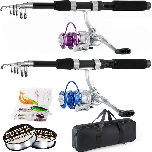 Main image of Fishing Pole Combo, 6.9ft 2Pcs Telescopic Rods Set, Collapsible Fishing Rods, 2PCS Spinning Reel Set with Carrier Bag Freshwater Fishing Rod and Reel Combos Kits