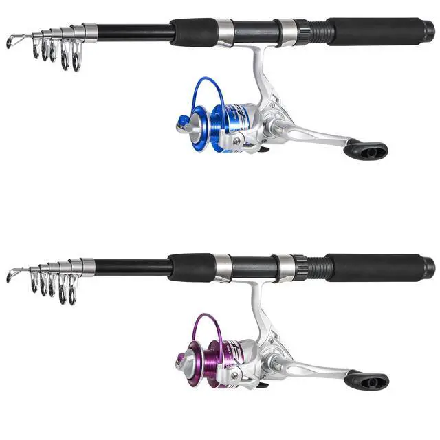 Alt view image 2 of 7 - Fishing Pole Combo, 6.9ft 2Pcs Telescopic Rods Set, Collapsible Fishing Rods, 2PCS Spinning Reel Set with Carrier Bag Freshwater Fishing Rod and Reel Combos Kits