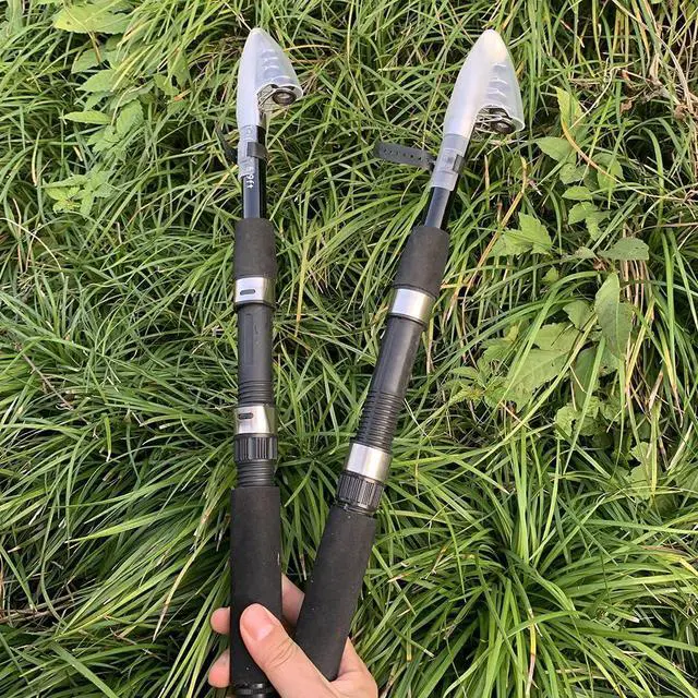 Alt view image 6 of 7 - Fishing Pole Combo, 6.9ft 2Pcs Telescopic Rods Set, Collapsible Fishing Rods, 2PCS Spinning Reel Set with Carrier Bag Freshwater Fishing Rod and Reel Combos Kits