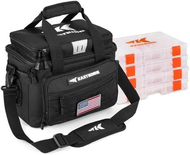 Main image of Karryall Fishing Tackle Bags with 4 * 3600 Tackle Trays - Saltwater & Freshwater Fishing Gear Storage