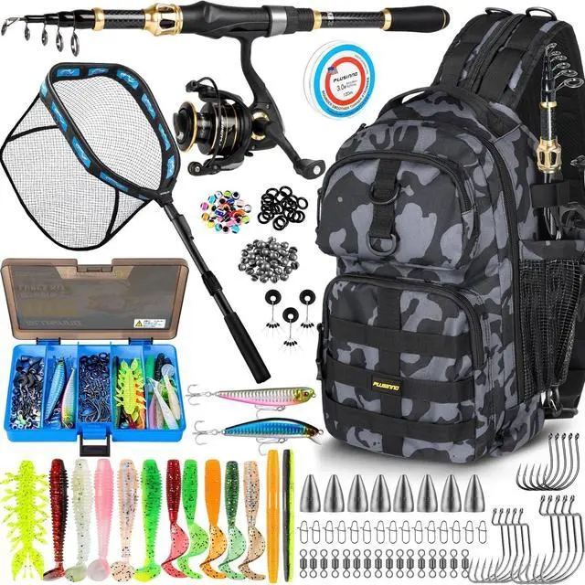 Main image of Fishing Gear- Fishing Rod and Reel Combos, Fishing Backpack, Fishing Net, Fishing Bag with Rod Holders and Tackle Box for Freshwater/Saltwater, Fishing Gifts for Men