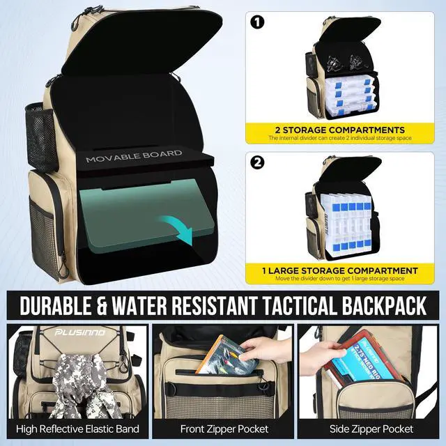 Alt view image 6 of 7 - Cooler Fishing Backpack with Rod Holders 45L Large Water-resistant Fishing Tackle bag Store Fishing Gear Fishing Gifts for Men Father