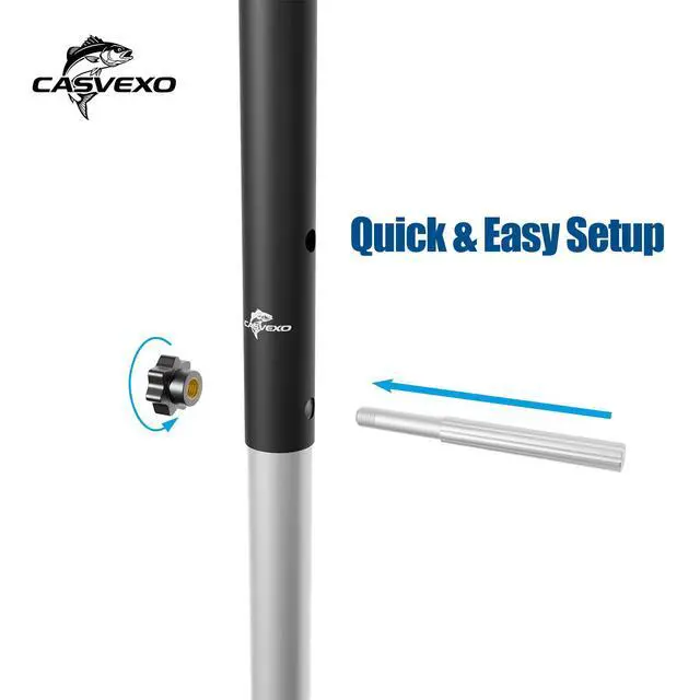 Alt view image 4 of 7 - 1/2 Pack Aluminum Sand Spikes for Surf Fishing, Beach Fishing Rod Holder, Telescopic and Portable, 2-Stage Adjustable, with Storage Bag
