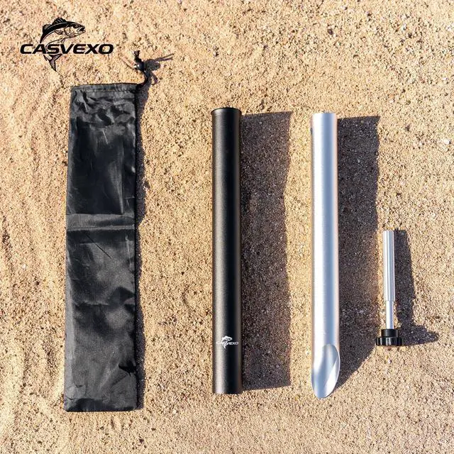Alt view image 6 of 7 - 1/2 Pack Aluminum Sand Spikes for Surf Fishing, Beach Fishing Rod Holder, Telescopic and Portable, 2-Stage Adjustable, with Storage Bag