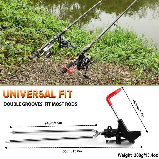 Alt view image 7 of 7 - Fishing Rod Holders - Upgraded 360 Degree Adjustable Fishing Pole Stand Equipment for Bank, Beach, Gift for Men