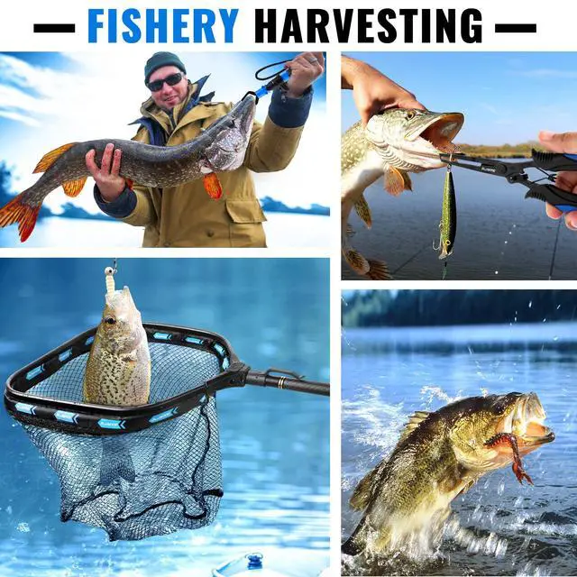 Alt view image 7 of 7 - Floating Fishing Net with Telescoping Handle, Carbon Fiber Ultralight Long Fish Net, Collapsible Landing Net 6.56/7.86Ft, Fishing Gear Kayak Accessories for Bass Trout Salmon