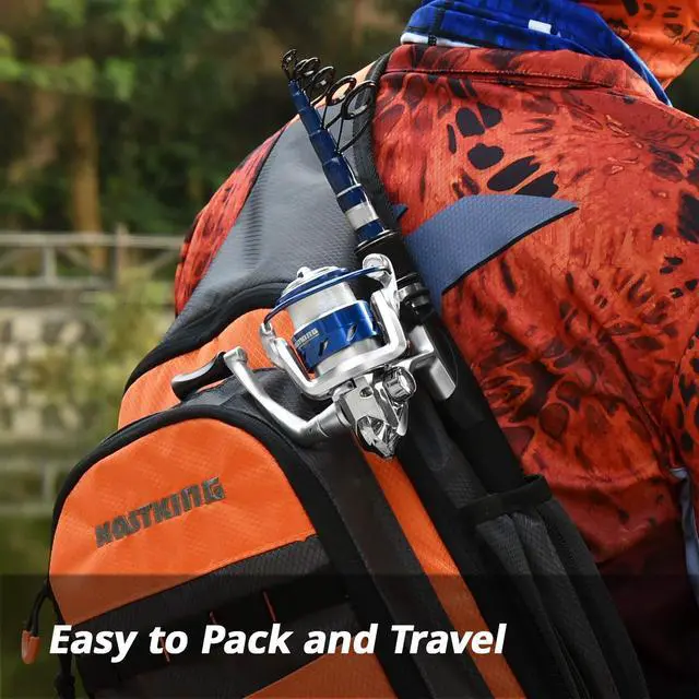 Alt view image 6 of 7 - Compass Telescopic Fishing Rods and Combo, Sensitive Graphite Composite Blank, Easy to Travel, Packs to Just 17" in Length, Stainless Guides and Ceramic Rings, Combos w/ 4+1BB Spinning Reel