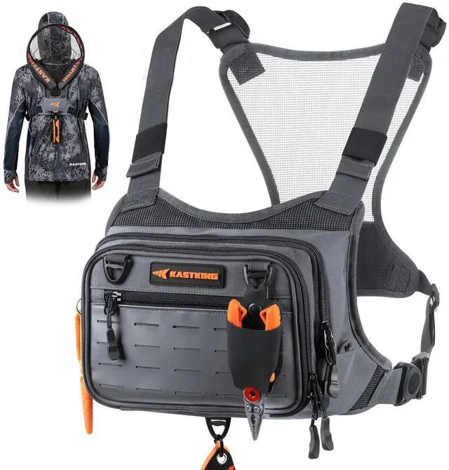 Main image of Bait Boss Water-Resistant Fishing Chest Pack With EVA Zip-Down Workstation, MOLLE Storage, Adjustable Chest Straps