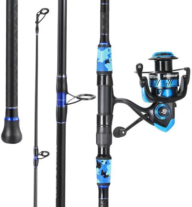Main image of Surf Fishing Rod and Reel Combo, 4 Piece MH/H Saltwater Fishing Combo with 5000 Size Spinning Reel(12'/15')