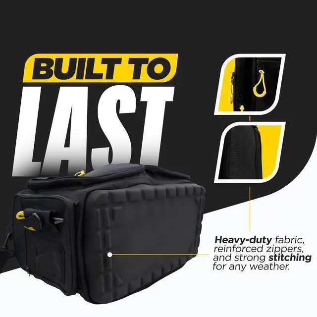 Alt view image 5 of 7 - Beyond Fishing Hauler Tackle Bags - Water Resistant With Hard Molded Bottom - Perfect for Fresh Water & Salt Water Fishing Tackle Storage - Holds Tackle Boxes and Fishing Gear
