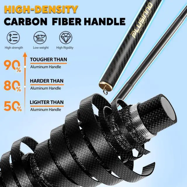 Alt view image 2 of 7 - Floating Fishing Net with Telescoping Handle, Carbon Fiber Ultralight Long Fish Net, Collapsible Landing Net 6.56/7.86Ft, Fishing Gear Kayak Accessories for Bass Trout Salmon