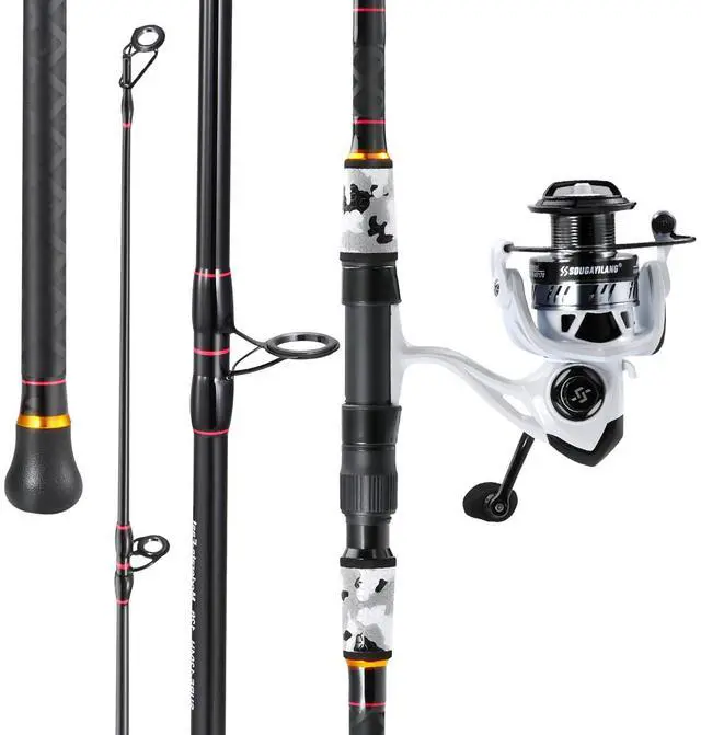 Main image of Surf Fishing Rod and Reel Combo, 4 Piece MH/H Saltwater Fishing Combo with 5000 Size Spinning Reel(12'/15')