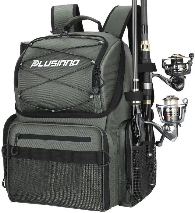 Main image of Cooler Fishing Backpack with Rod Holders 45L Large Water-resistant Fishing Tackle bag Store Fishing Gear Fishing Gifts for Men Father