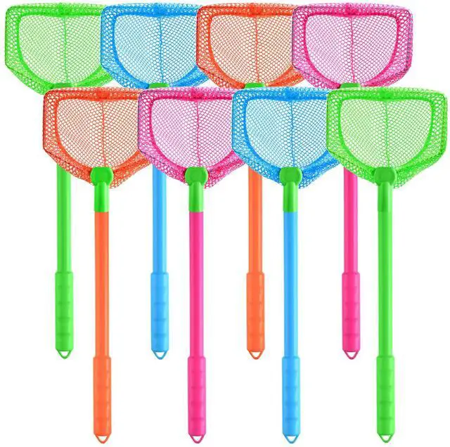 Main image of 4/8 Pieces Butterflies Kids Fishing Net Catching Bug Floating Bait Beach Nets for Outdoor Playing