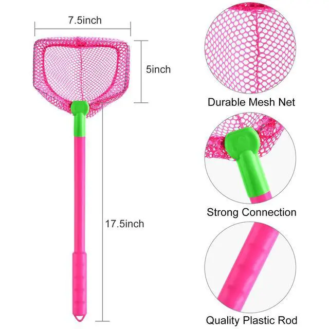 Alt view image 2 of 7 - 4/8 Pieces Butterflies Kids Fishing Net Catching Bug Floating Bait Beach Nets for Outdoor Playing