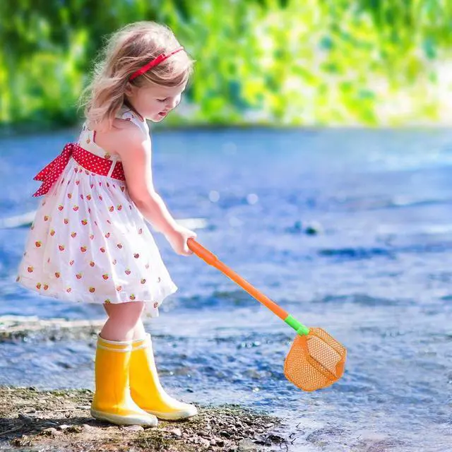 Alt view image 5 of 7 - 4/8 Pieces Butterflies Kids Fishing Net Catching Bug Floating Bait Beach Nets for Outdoor Playing
