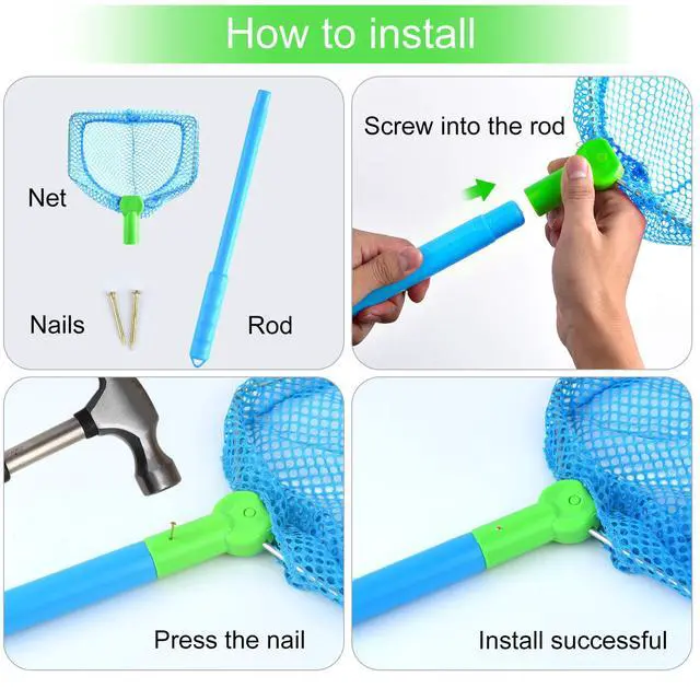 Alt view image 7 of 7 - 4/8 Pieces Butterflies Kids Fishing Net Catching Bug Floating Bait Beach Nets for Outdoor Playing