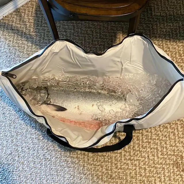 Alt view image 2 of 7 - Insulated Fish Cooler Bag Portable Fish Kill Bag Keep Ice-cold More Than 48 Hours
