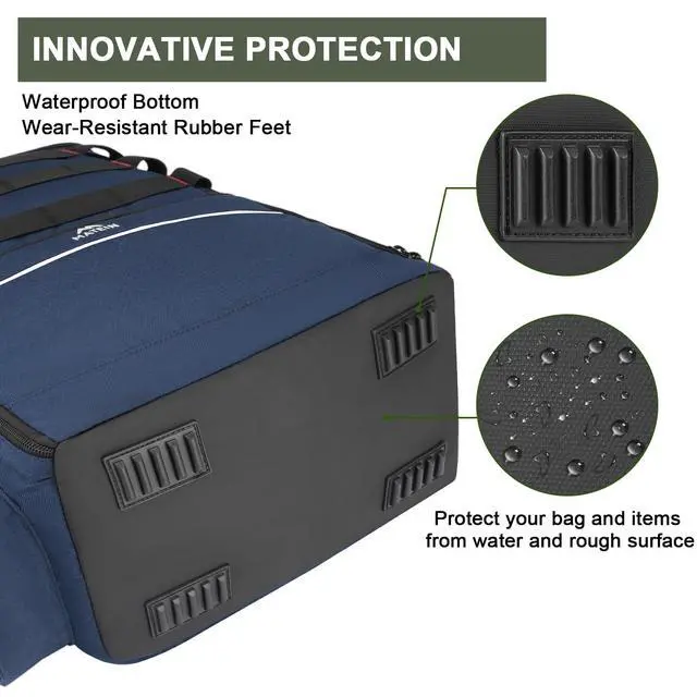 Alt view image 6 of 7 - Fishing Backpack, Tackle Storage Bag with Rod Holders & Cooler | Water Resistant Fishing Bag Fits 4 3600 Trays, Large Wide Open Tackle Box Backpack, Gifts for Fishermen