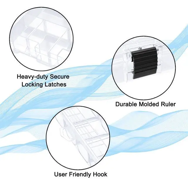 Alt view image 5 of 7 - 4-Pack 3700 Fishing Tackle Boxes, Clear Plastic Storage Trays with Adjustable Dividers, Organizer for Lures, Hooks, Sinkers, Jigs & Fishing Accessories