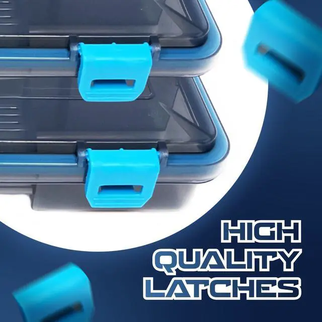 Alt view image 4 of 7 - Standard Tackle Trays, Plastic Tackle Box Organizers with Four Secure Latches, Removable Dividers and Semi Transparent Lid for Fishing Storage - 3600 (4-Pack)