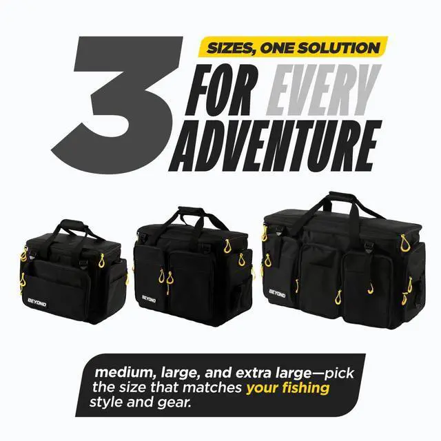 Alt view image 7 of 7 - Beyond Fishing Hauler Tackle Bags - Water Resistant With Hard Molded Bottom - Perfect for Fresh Water & Salt Water Fishing Tackle Storage - Holds Tackle Boxes and Fishing Gear