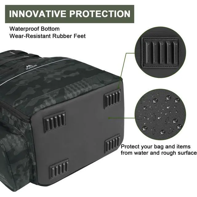 Alt view image 6 of 7 - Fishing Backpack, Tackle Storage Bag with Rod Holders & Cooler | Water Resistant Fishing Bag Fits 4 3600 Trays, Large Wide Open Tackle Box Backpack, Gifts for Fishermen