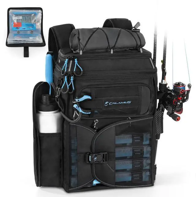 Main image of GearMaster Tackle Backpack with Bait Binder, Large Lightweight Water-Resistant Fishing Bag, Rod Holders, Food Storage
