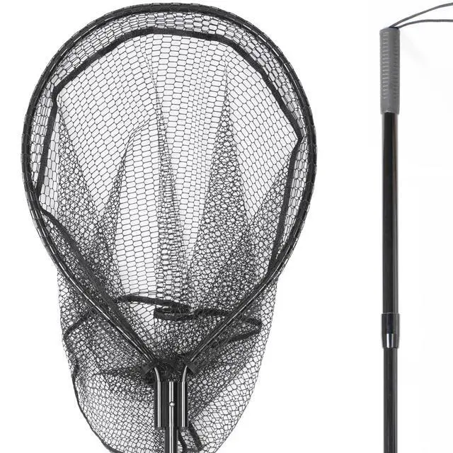 Alt view image 5 of 6 - High Strength Large Landing Net - Rubber Fishing Net with Long Telescoping Handle & Soft Rubber Netting, Landing Nets for Fishing, Ideal for Boat, Pier, River Angling
