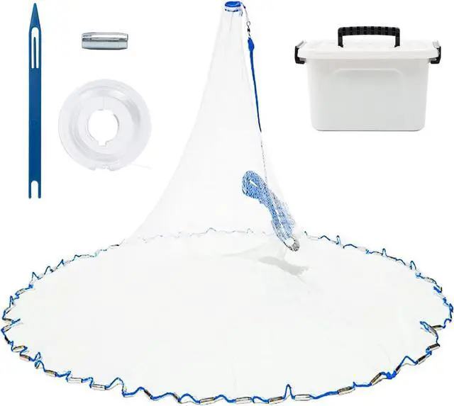 Main image of Cast Net for Bait Trap Fish,1/2 Inch Mesh Size