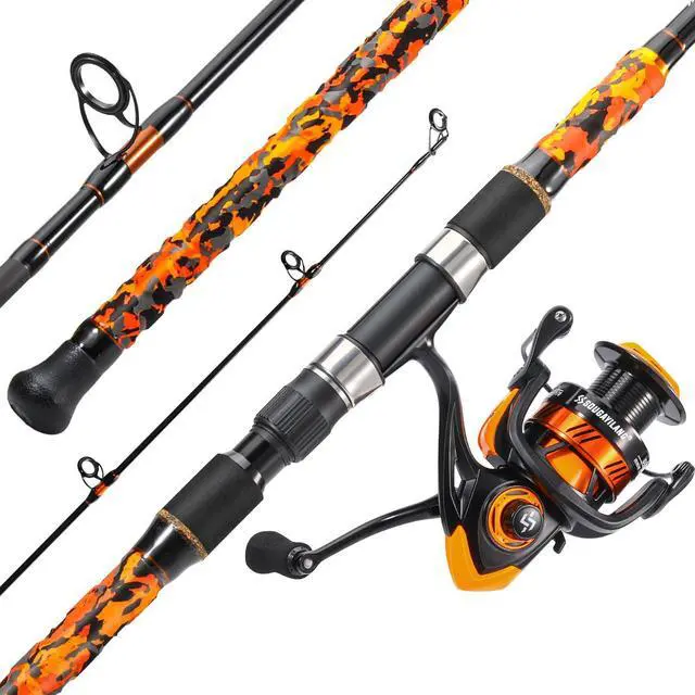 Main image of 3 Piece Surf Fishing Rod Combo Medium/Heavy Travel Spinning Rod with 4000/5000 Size Reel Baitfeeder Combo(9'/10'/11'12')