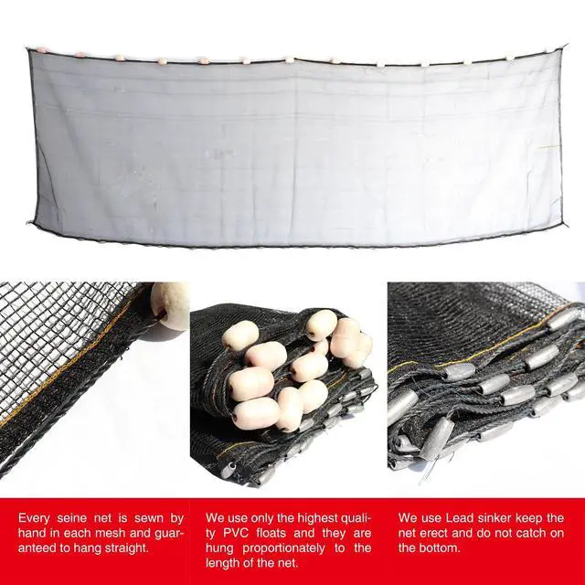 Alt view image 3 of 5 - Professional Seine Net | 5 to 50 ft | Ultra Strong | Maximizes Catch | Ideal for Both Commercial and Recreational Fishing