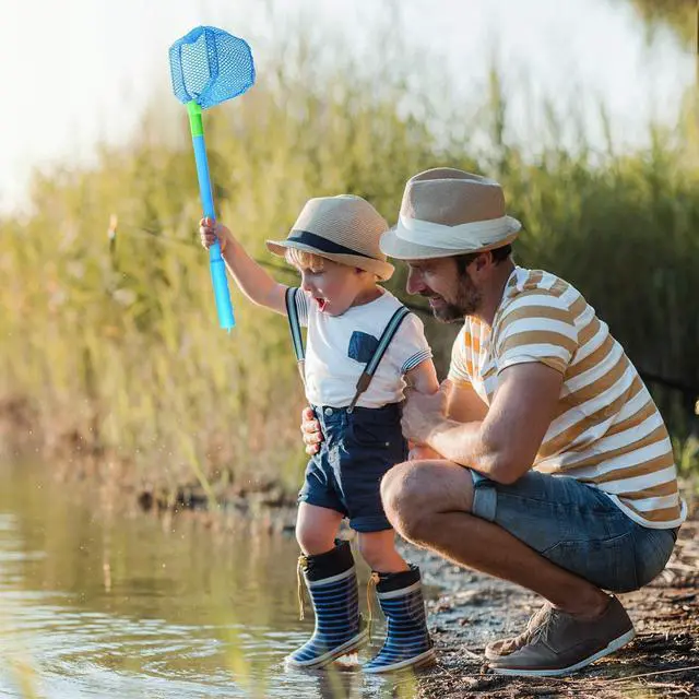 Alt view image 6 of 7 - 4/8 Pieces Butterflies Kids Fishing Net Catching Bug Floating Bait Beach Nets for Outdoor Playing
