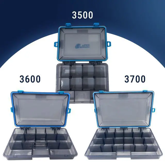 Alt view image 5 of 7 - Standard Tackle Trays, Plastic Tackle Box Organizers with Four Secure Latches, Removable Dividers and Semi Transparent Lid for Fishing Storage - 3600 (4-Pack)