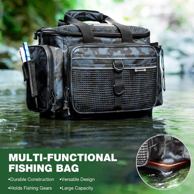 Alt view image 5 of 7 - Fishing Tackle Bag 3600 and 3700 Tackle Trays Lure Box Waterproof Tackle Box Organizer Removable Dividers for Lures Storage