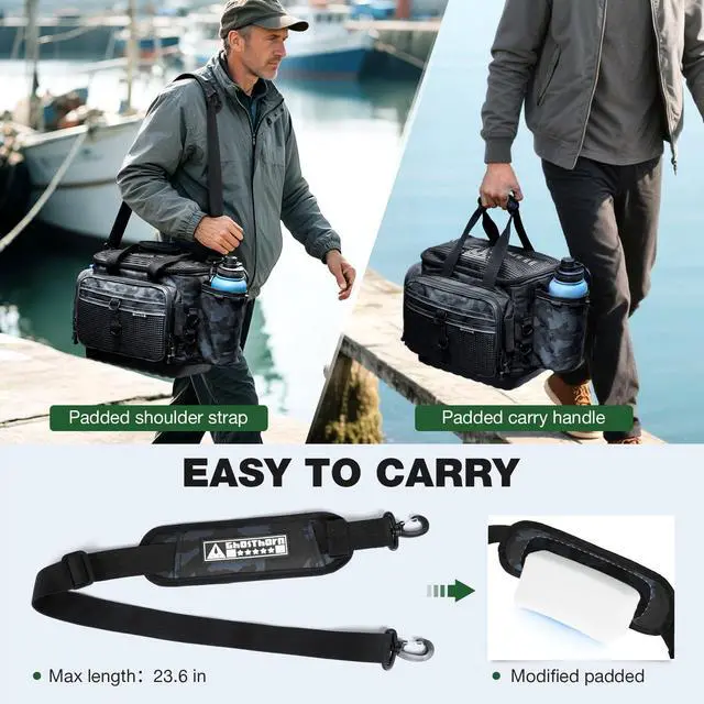 Alt view image 6 of 7 - Fishing Tackle Bag 3600 and 3700 Tackle Trays Lure Box Waterproof Tackle Box Organizer Removable Dividers for Lures Storage