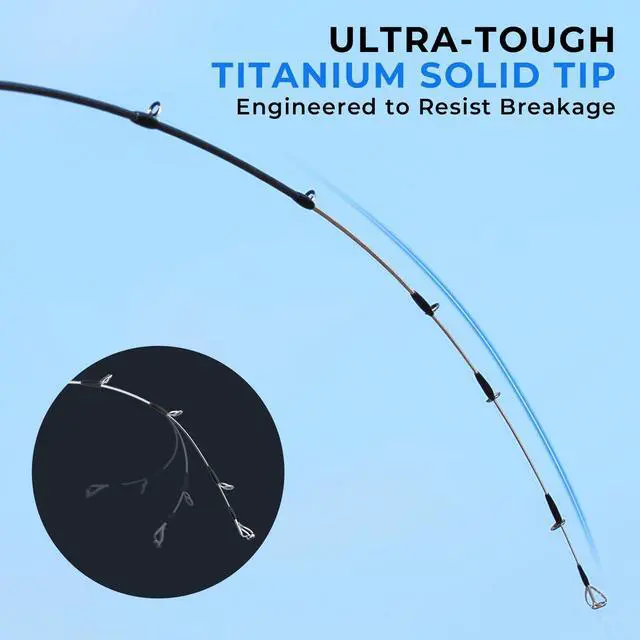 Alt view image 2 of 7 - Megatron Titanium Telescopic Casting & Spinning Fishing Rods, IM7 Graphite Travel Rod with Titanium Solid Tip, Power Transition System, for Freshwater and Inshore Fishing
