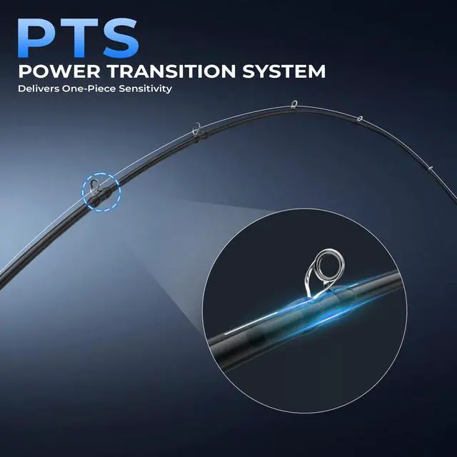 Alt view image 5 of 7 - Megatron Titanium Telescopic Casting & Spinning Fishing Rods, IM7 Graphite Travel Rod with Titanium Solid Tip, Power Transition System, for Freshwater and Inshore Fishing