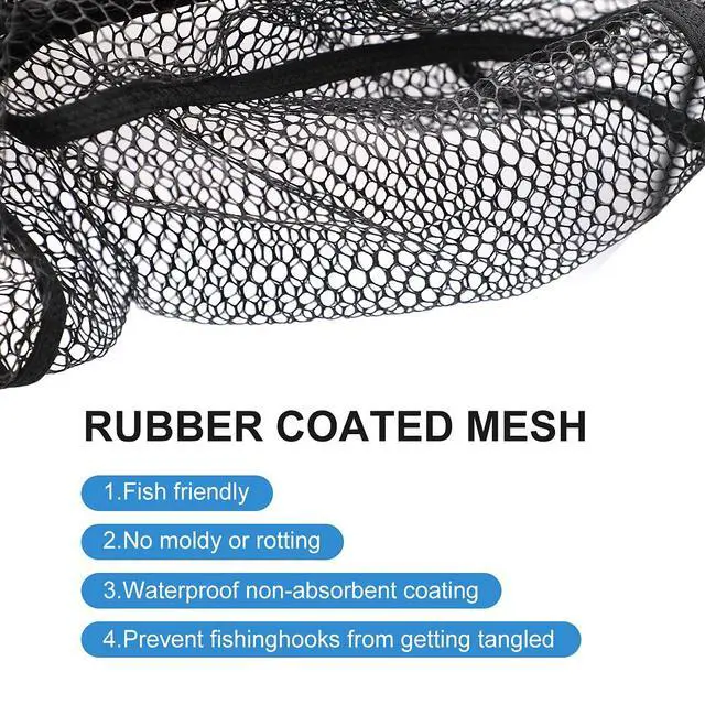 Alt view image 4 of 7 - Aluminum Collapsible Telescopic Fishing Net for Ice Salt/Freshwater | Sturdy Pole, Non-Slip Rubber Handle, One-click Storage, Extended to 37in/43in/51in/69in/85in, Black, Blue, Green