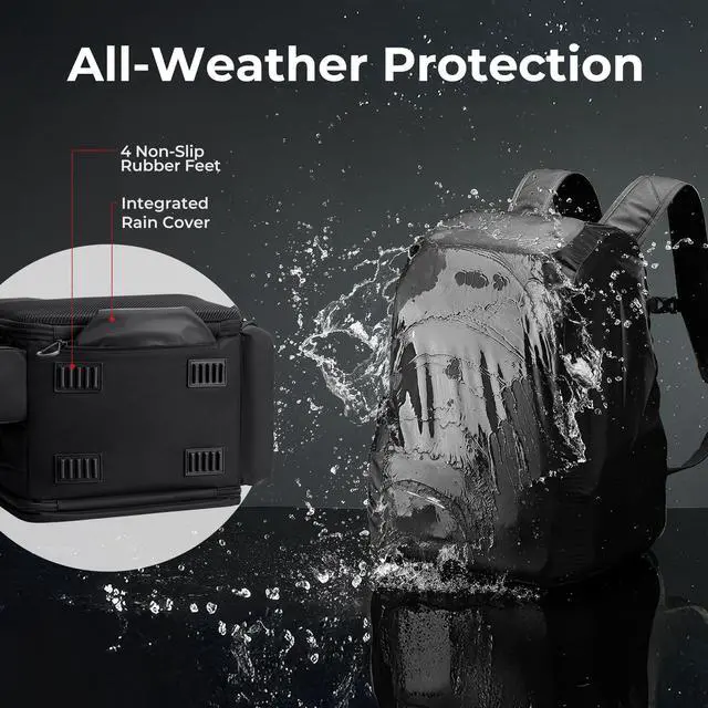 Alt view image 7 of 7 - 52L Fishing Tackle Backpack, 17 Pockets, Rod Holders & 4 Boxes | 52L, 17 compartments, 4 tackle boxes, Rain cover, Breathable support