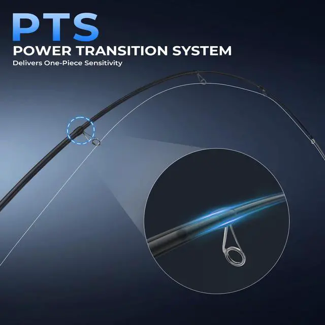 Alt view image 5 of 7 - Megatron Titanium Telescopic Casting & Spinning Fishing Rods, IM7 Graphite Travel Rod with Titanium Solid Tip, Power Transition System, for Freshwater and Inshore Fishing