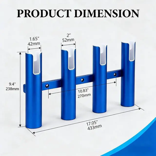 Alt view image 2 of 7 - Aluminium Wall-Mounted Fishing Rod Holder for Boat, Garage & Marine - Holds Rods & Poles