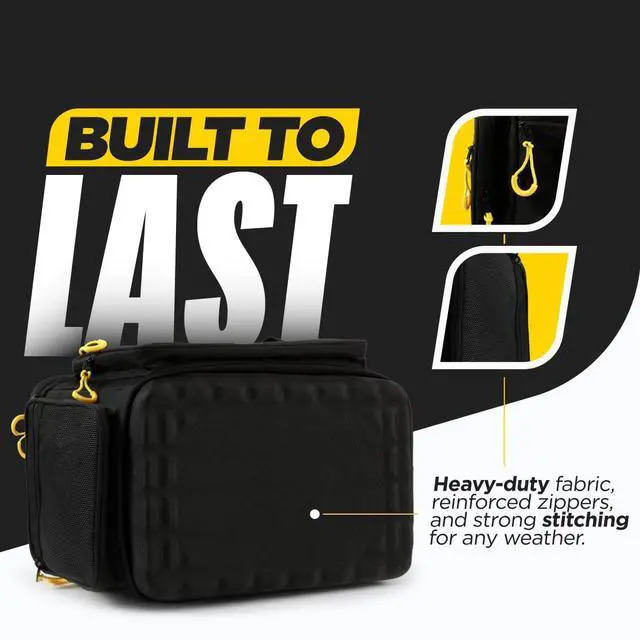 Alt view image 5 of 6 - Beyond Fishing Hauler Tackle Bags - Water Resistant With Hard Molded Bottom - Perfect for Fresh Water & Salt Water Fishing Tackle Storage - Holds Tackle Boxes and Fishing Gear