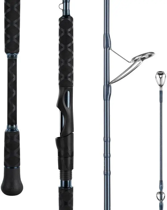 Main image of ReKon Saltwater Spinning Rod, KastFlex IM6 Carbon Graphite Blank, Zirconium Ceramic Guides, Graphite Locking Reel Seat, Oversized Drop Shot Hook Keeper, 2-Piece PTS, Saltwater Fishing