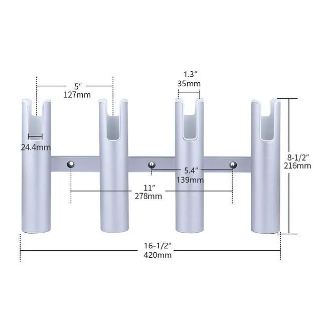 Alt view image 2 of 3 - Aluminium Wall-Mounted Fishing Rod Holder for Boat, Garage & Marine - Holds Rods & Poles
