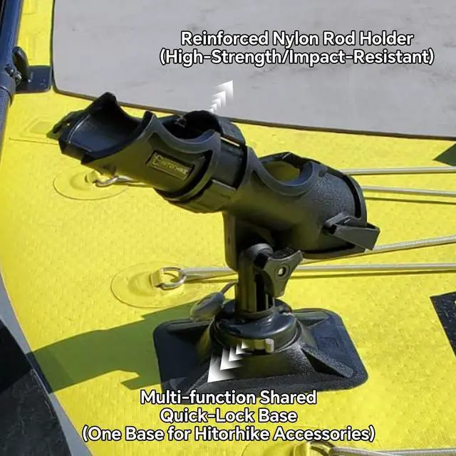 Alt view image 3 of 7 - Fishing Rod Holder Universal Fit Kit Allows for 360-degree Adjustment Kayak Fishing Boat Powerlock Rod Holder